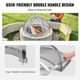 Fire Pits: VEVOR Firepit Spark Screen Lid, 40" Diameter, Outdoor Firepit Ring Cover Round Accessories, Fire Pit Metal Cover, Easy-Opening Stainless Steel Fire Ring Covers for Outdoor Patio Fire Pits Backyard