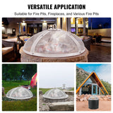 Fire Pits: VEVOR Fire Pit Spark Screen Round 27", Reinforced Heavy Duty Steel Metal Cover, Outdoor Firepit Lid, Easy-Opening Top Screen Covers Round with Ring Handle for Outdoor Patio Fire Pits Backyard