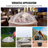 Fire Pits: VEVOR Fire Pit Spark Screen Round 36", Reinforced Heavy Duty Steel Metal Cover, Outdoor Firepit Lid, Easy-Opening Top Screen Covers Round with Ring Handle for Outdoor Patio Fire Pits Backyard