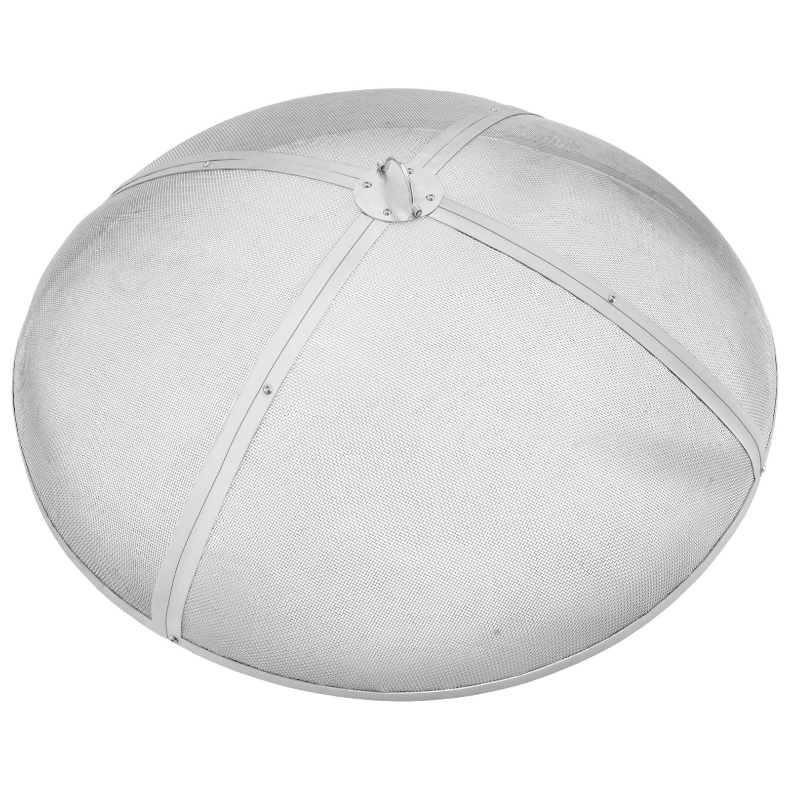 Fire Pit Spark Screen Round 36", Reinforced Heavy Duty Steel Metal Cover, Outdoor Firepit Lid, Easy-Opening Top Screen Covers Round with Ring Handle for Outdoor Patio Fire Pits Backyard
