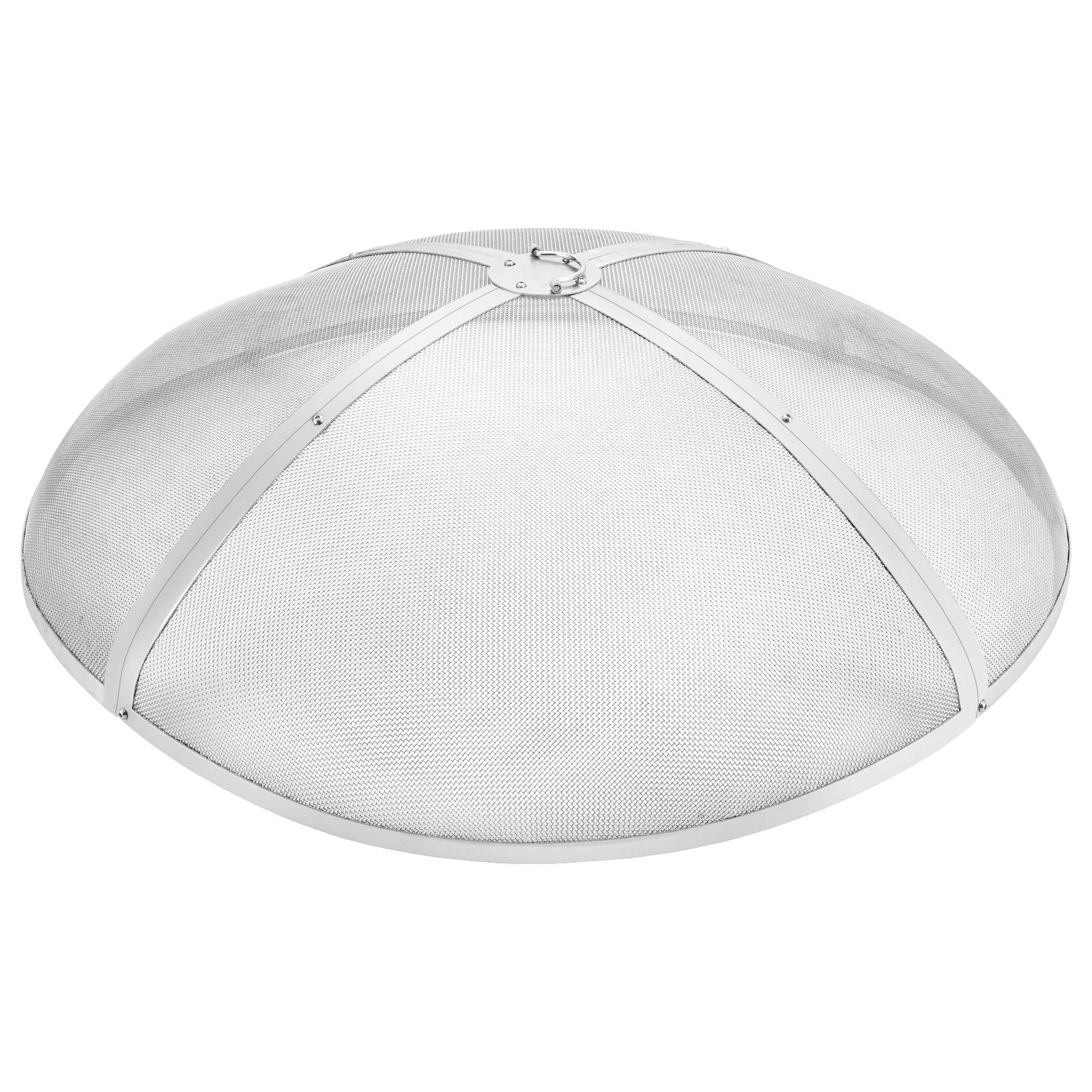 Fire Pit Spark Screen Round 40", Reinforced Heavy Duty Steel Metal Cover, Outdoor Firepit Lid, Easy-Opening Top Screen Covers Round with Ring Handle for Outdoor Patio Fire Pits Backyard
