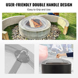 Fire Pits: VEVOR Fire Pit Spark Screen Round 40", Reinforced Heavy Duty Steel Metal Cover, Outdoor Firepit Lid, Easy-Opening Top Screen Covers Round with Ring Handle for Outdoor Patio Fire Pits Backyard