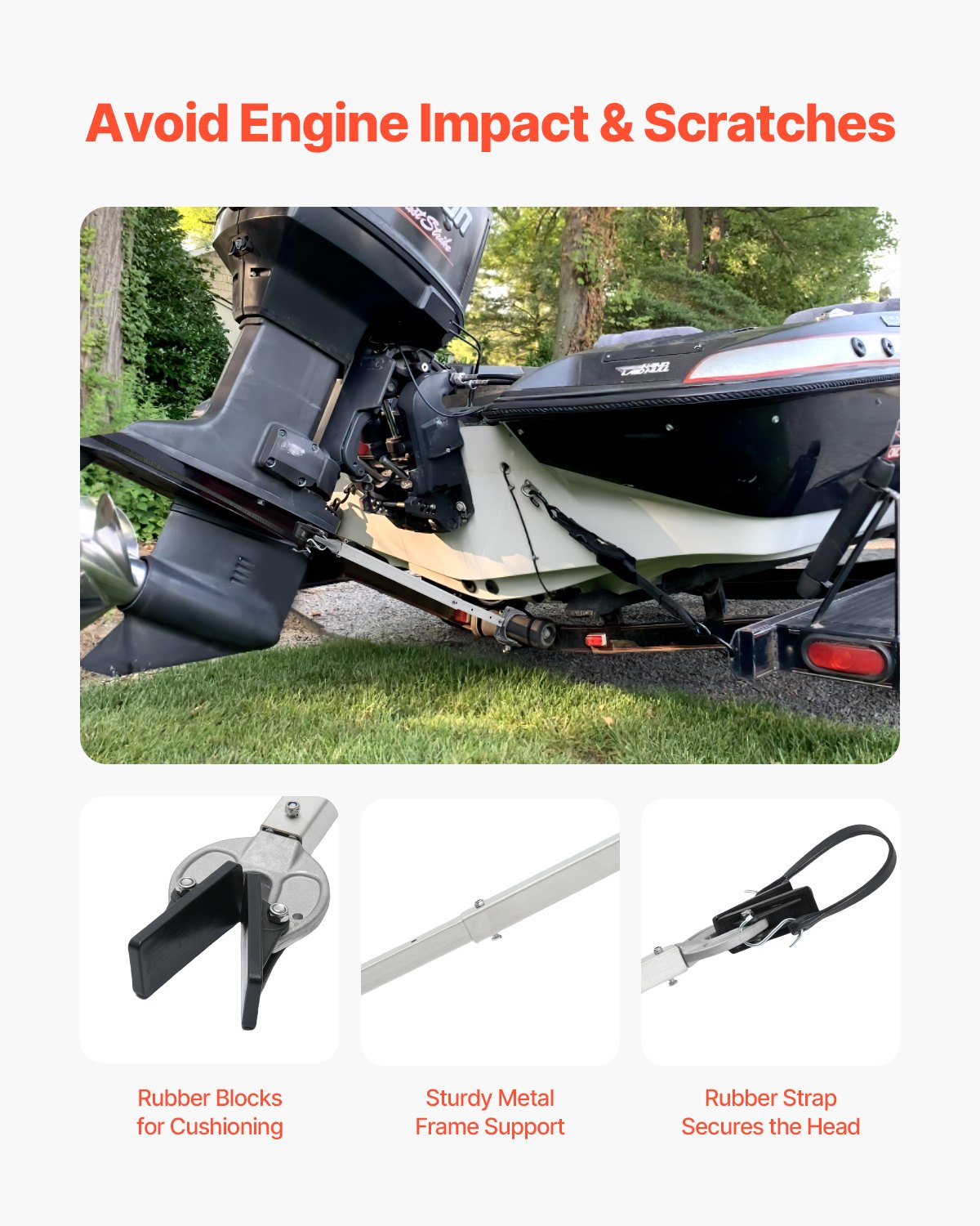 Toilet Brushes & Holders: VEVOR Transom Saver, 23-35 in, Adjustable Boat Transom Saver with Composite Head, Corrosion-Resistant Easy-to-Install Transom Savers for Less Than 100 HP Outboard Motor , Fit for Roller & Trailer