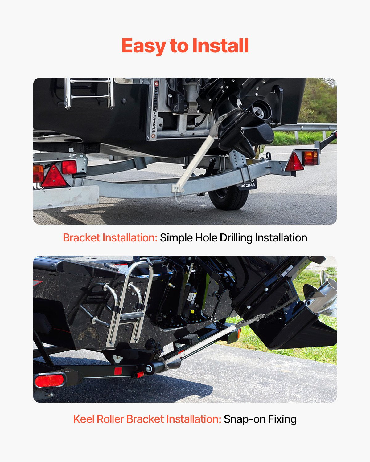 Toilet Brushes & Holders: VEVOR Transom Saver, 609.6-914.4 mm, Adjustable Boat Transom Saver with Heavy-Duty Head, Corrosion-Resistant Easy-to-Install Transom Savers for Less Than 100 HP Outboard Motor , Fit for Roller & Trailer