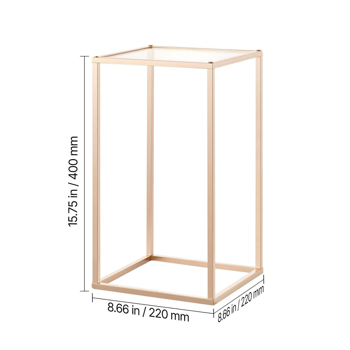 Wedding Flower Stand, 10PCS 40cm Column Flower Stand, Floral Stands with Acrylic Laminate, Gold Rectangular Floral Display Rack for Wedding, Party, Birthday, Home, Gold Centerpiece Stands