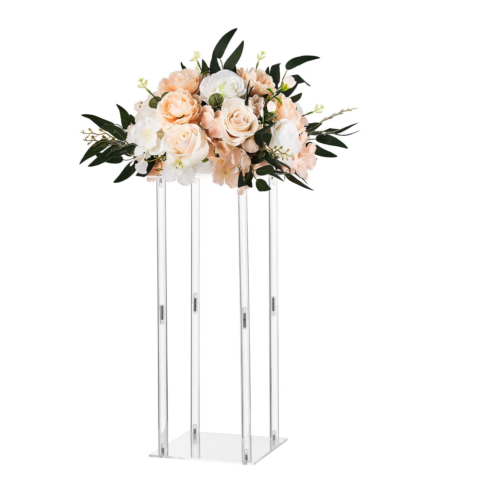 Wedding Flower Stand, 10PCS 50cm Column Flower Stand, Floral Stands with Acrylic Laminate, Cylindrical Cubic Floral Display Rack for Wedding, Party, Birthday, Home, Centerpiece Stands