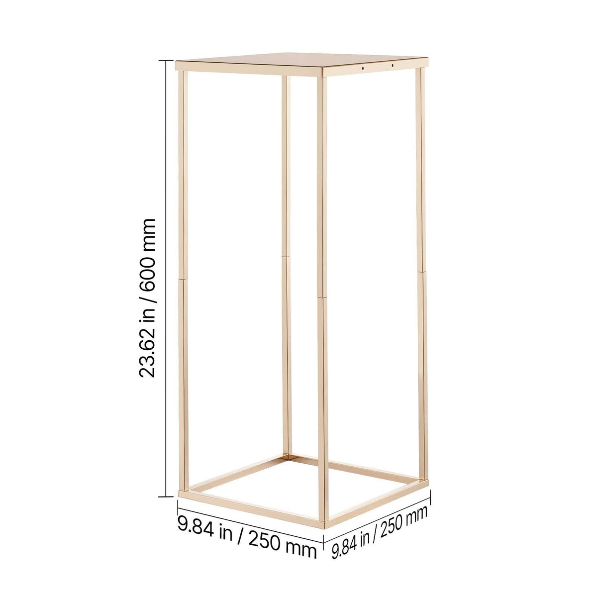 Wedding Flower Stand, 10PCS 60cm Column Flower Stand, Floral Stands with Metal Laminate, Gold Rectangular Floral Display Rack for Wedding, Party, Birthday, Home,  Gold Centerpiece Stands