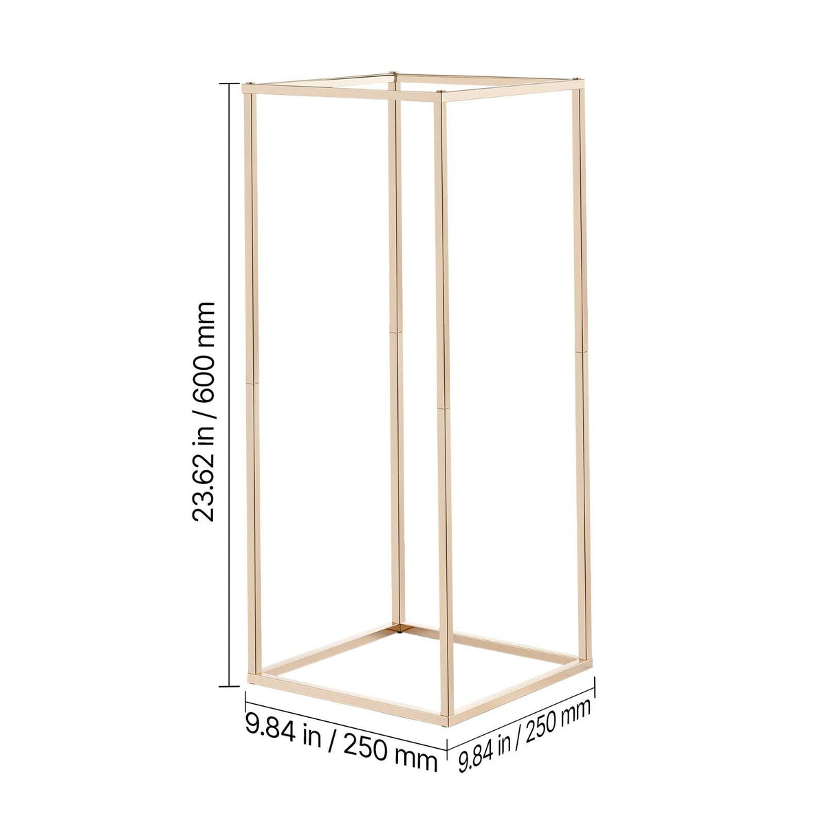 Wedding Flower Stand, 10PCS 60cm Column Flower Stand, Floral Stands with Hidden Screw, Rectangular Cubic Floral Display Rack for Wedding, Party, Birthday, Home, Gold Centerpiece Stands