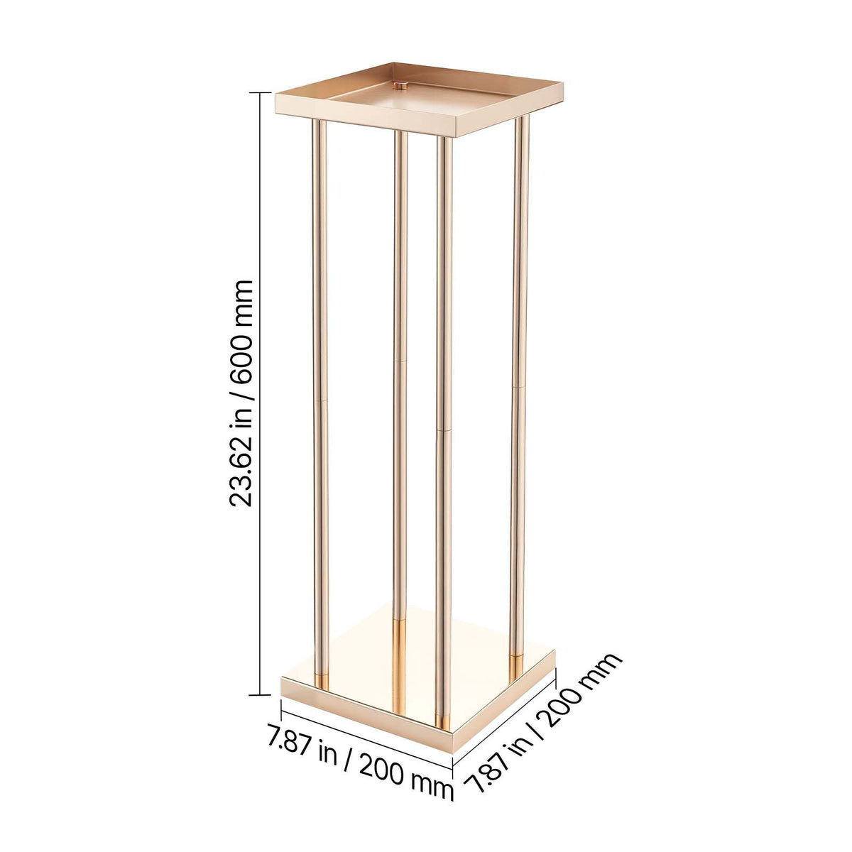 Wedding Flower Stand, 10PCS 60cm Column Flower Stand, Floral Stands with Metal Laminate, Cylindrical Cubic Floral Display Rack for Wedding, Party, Birthday, Home, Gold Centerpiece Stands