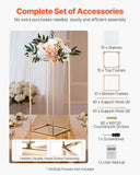 Wedding Favours: VEVOR Wedding Flower Stand, 10PCS 60cm Column Flower Stand, Floral Stands with Acrylic Laminate, Gold Rectangular Floral Display Rack for Wedding, Party, Birthday, Home,  Gold Centerpiece Stands