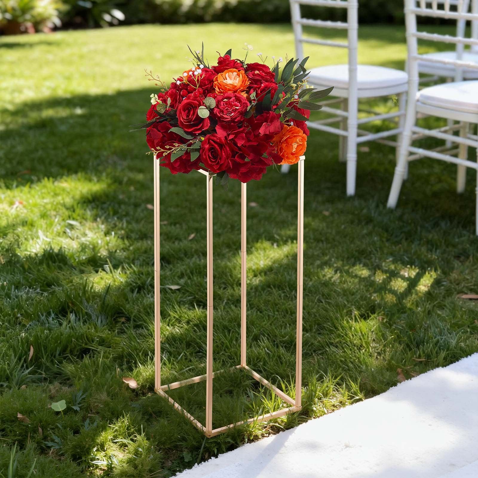 Wedding Favours: VEVOR Wedding Flower Stand, 10PCS 60cm Column Flower Stand, Floral Stands with Acrylic Laminate, Gold Rectangular Floral Display Rack for Wedding, Party, Birthday, Home,  Gold Centerpiece Stands