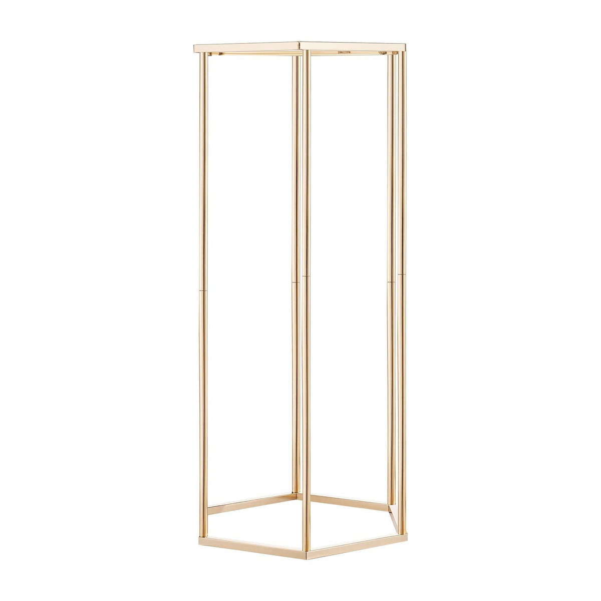 Wedding Flower Stand, 10PCS 60cm Column Flower Stand, Floral Stands with Acrylic Laminate, Hexagonal Cubic Floral Display Rack for Wedding, Party, Birthday, Home, Gold Centerpiece Stands