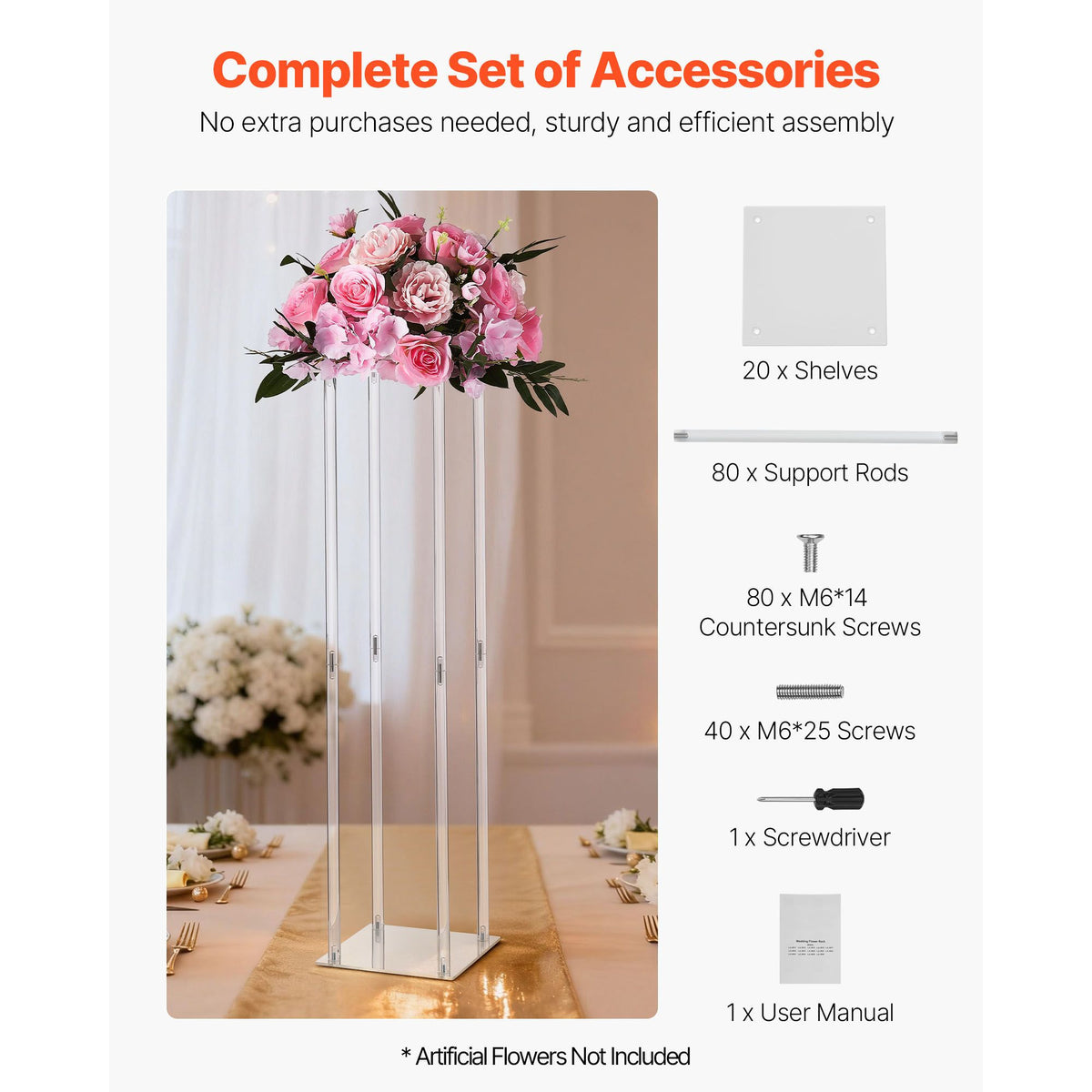 Wedding Flower Stand, 10PCS 80cm Column Flower Stand, Floral Stands with Acrylic Laminate, Cylindrical Cubic Floral Display Rack for Wedding, Party, Birthday, Home, Centerpiece Stands