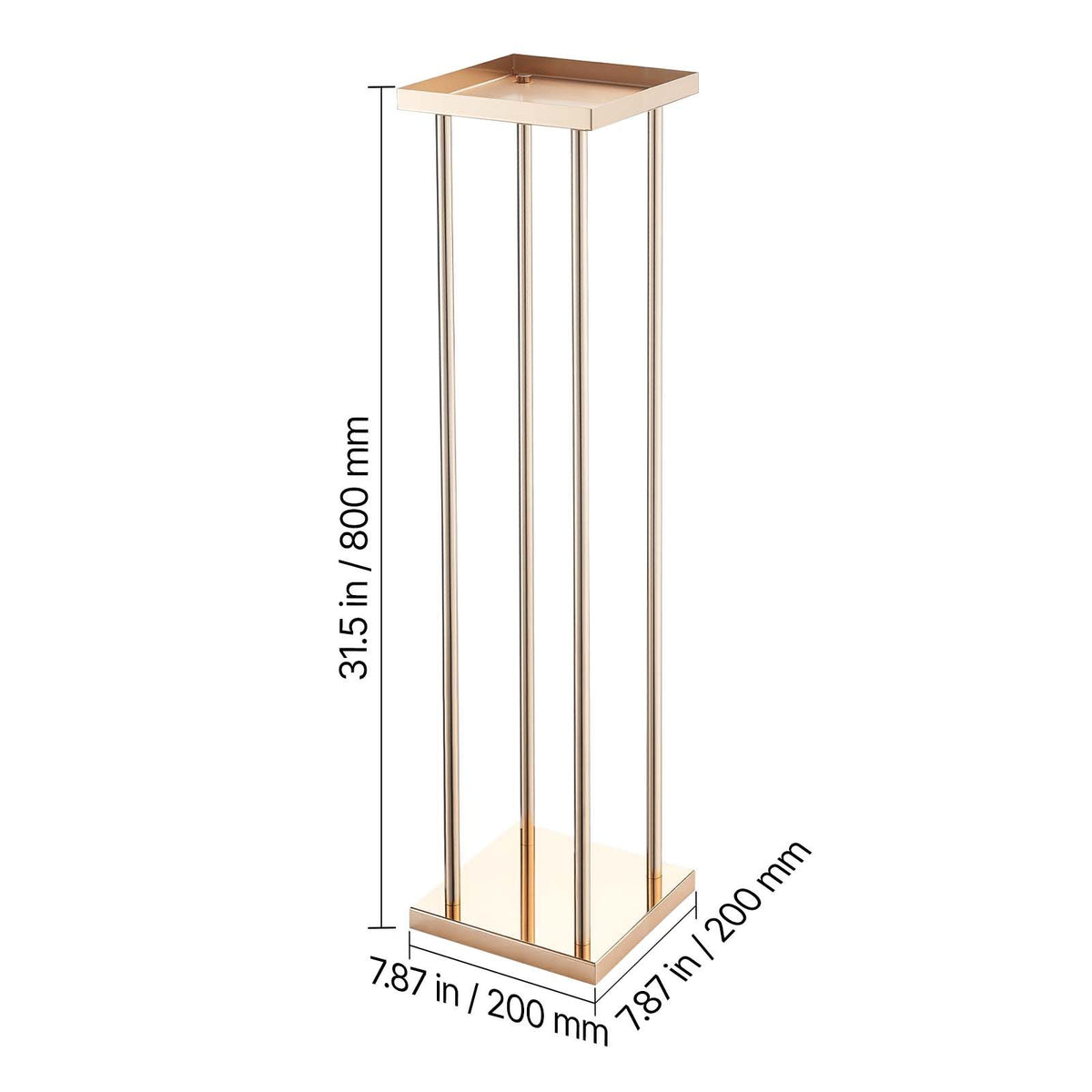 Wedding Flower Stand, 10PCS 80cm Column Flower Stand, Floral Stands with Metal Laminate, Cylindrical Cubic Floral Display Rack for Wedding, Party, Birthday, Home, Gold Centerpiece Stands
