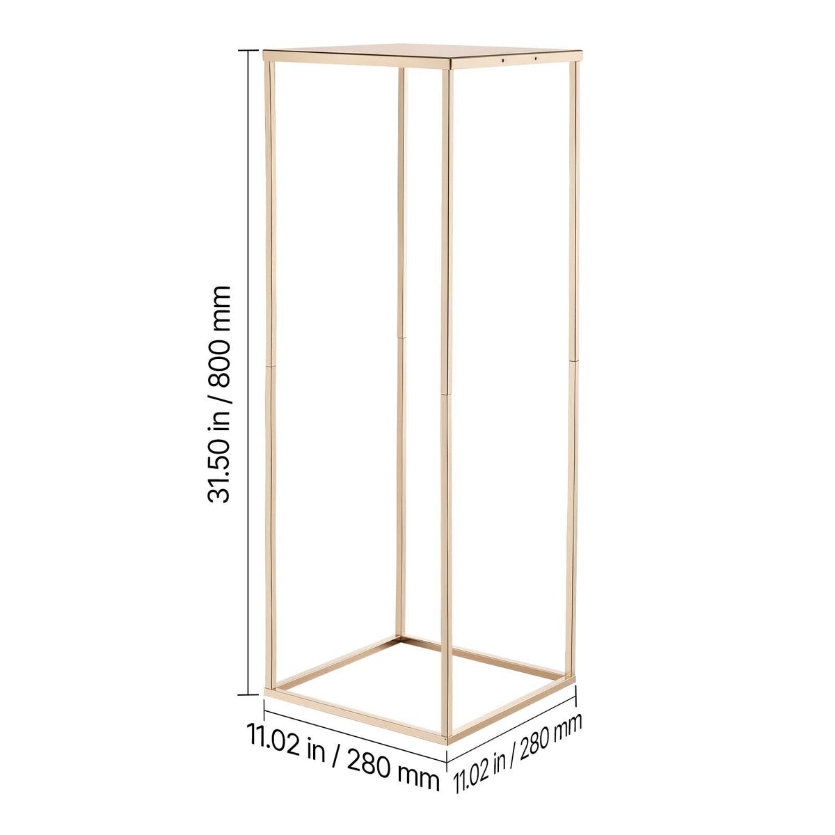 Wedding Flower Stand, 10PCS 80cm Column Flower Stand, Floral Stands with Metal Laminate, Gold Rectangular Floral Display Rack for Wedding, Party, Birthday, Home,  Gold Centerpiece Stands