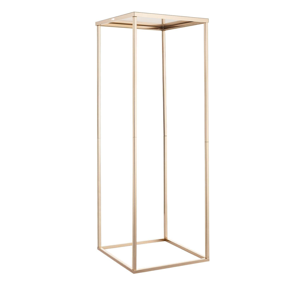Wedding Flower Stand, 10PCS 80cm Column Flower Stand, Floral Stands with Metal Laminate, Gold Rectangular Floral Display Rack for Wedding, Party, Birthday, Home,  Gold Centerpiece Stands