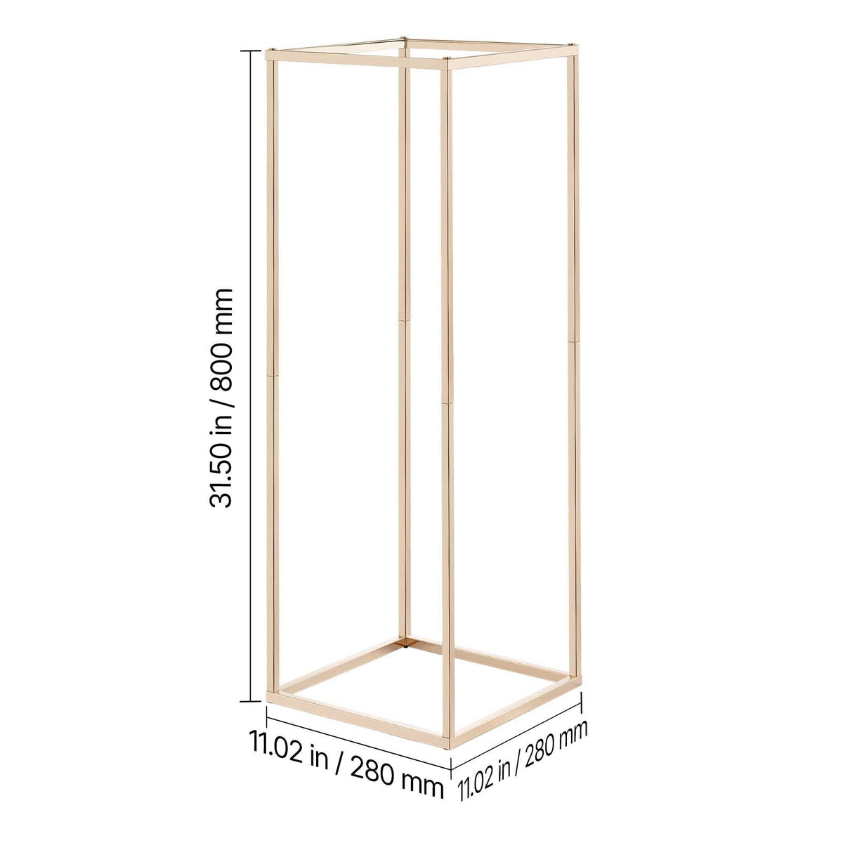 Wedding Flower Stand, 10PCS 80cm Column Flower Stand, Floral Stands with Hidden Screw, Rectangular Cubic Floral Display Rack for Wedding, Party, Birthday, Home, Gold Centerpiece Stands