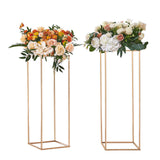 Calendars, Organisers & Planners: VEVOR 2PCS 31.5inch/80cm High Wedding Flower Stand, With Acrylic Laminate,Metal Vase Column Geometric Centerpiece Stands, Gold Rectangular Floral Display Rack for Events Reception, Party Decoration