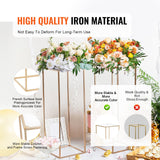 Calendars, Organisers & Planners: VEVOR 2PCS 31.5inch/80cm High Wedding Flower Stand, With Acrylic Laminate,Metal Vase Column Geometric Centerpiece Stands, Gold Rectangular Floral Display Rack for Events Reception, Party Decoration