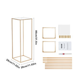 Vases & Table Decor: VEVOR 10PCS 31.5inch/80cm High Wedding Flower Stand, With Acrylic Laminate,Metal Vase Column Geometric Centerpiece Stands, Gold Rectangular Floral Display Rack for Events Reception, Party Decoration