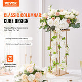 Canopies & Gazebos: VEVOR 4PCS Gold Metal Column Wedding Flower Stand, 23.6inch /60cm High With Metal Laminate, Vase Geometric Centerpiece Stands, Cylindrical Floral Display Rack for Events Reception, Party Road Leads