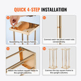 Canopies & Gazebos: VEVOR 4PCS Gold Metal Column Wedding Flower Stand, 23.6inch /60cm High With Metal Laminate, Vase Geometric Centerpiece Stands, Cylindrical Floral Display Rack for Events Reception, Party Road Leads