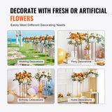 Canopies & Gazebos: VEVOR 4PCS Gold Metal Column Wedding Flower Stand, 23.6inch /60cm High With Metal Laminate, Vase Geometric Centerpiece Stands, Cylindrical Floral Display Rack for Events Reception, Party Road Leads