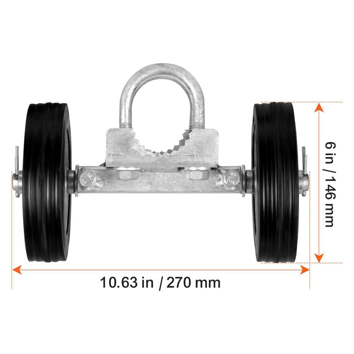 Sliding Gate Kit, 6” Rolling Gate Hardware Kit, Universal Adjustable Sliding Gate Rollers Track Wheels, Heavy Duty Sliding Gate Guide Roller for Sliding Gates and Rolling Door,600lbs Load,Black