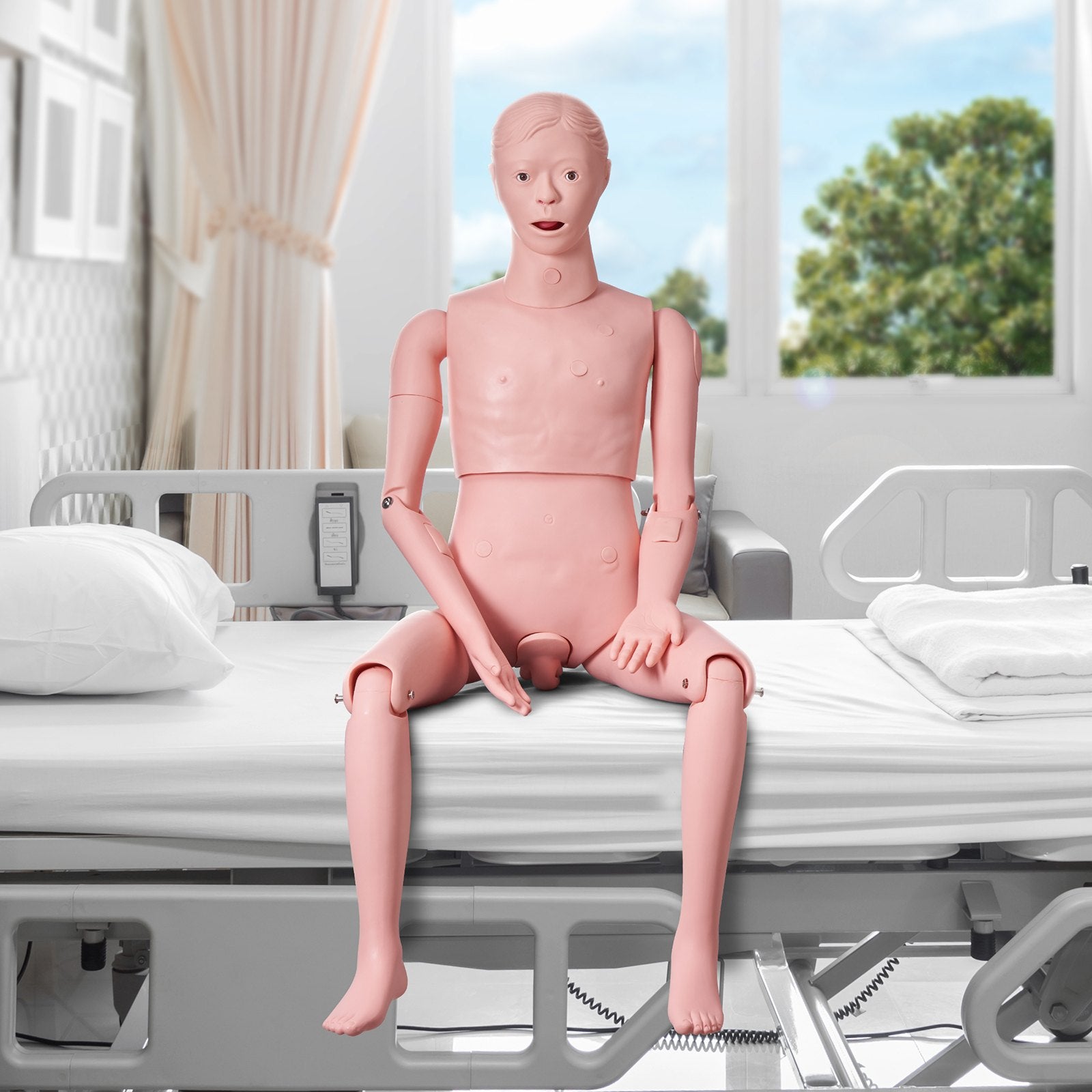 Nursing Training Manikin, Male Life Size Demonstration Human Manikin for Nursing Training, Multifunctional Education Teaching Model Supplies, PVC Anatomical Mannequin Body Care Simulator Model