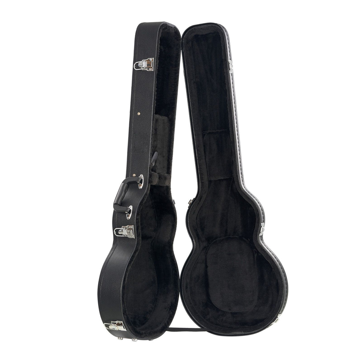 Electric Guitar Hard Case, 1050 mm Gourd-Shaped Guitar Hard Case, With Lock Latch Key Handle, PVC Padding Soft Lining Water-Resistant Hard Shell Guitar Cases, for 990 mm LES Paul Guitars, Black