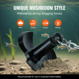 Boating Accessories: VEVOR River Anchor, 12 LBS Boat Anchor Cast Iron Black Vinyl-Coated with Shackle, Marine Grade Mushroom Anchor for Boats Up To 10 ft, Impressive Holding Power in River and Mud Bottom Lakes