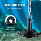 Boating Accessories: VEVOR River Anchor, 12 LBS Boat Anchor Cast Iron Black Vinyl-Coated with Shackle, Marine Grade Mushroom Anchor for Boats Up To 10 ft, Impressive Holding Power in River and Mud Bottom Lakes