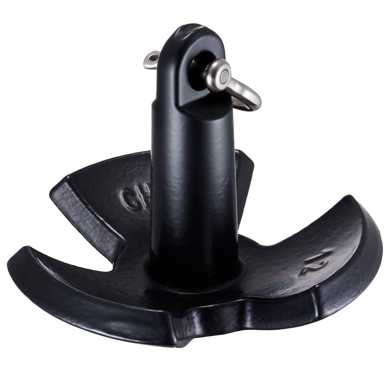 Boating Accessories: VEVOR River Anchor, 12 LBS Boat Anchor Cast Iron Black Vinyl-Coated with Shackle, Marine Grade Mushroom Anchor for Boats Up To 10 ft, Impressive Holding Power in River and Mud Bottom Lakes