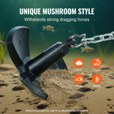 Artificial Hanging Plants: VEVOR River Anchor 30LB Boat Anchor Cast Iron Black Vinyl-Coated Mushroom Anchor