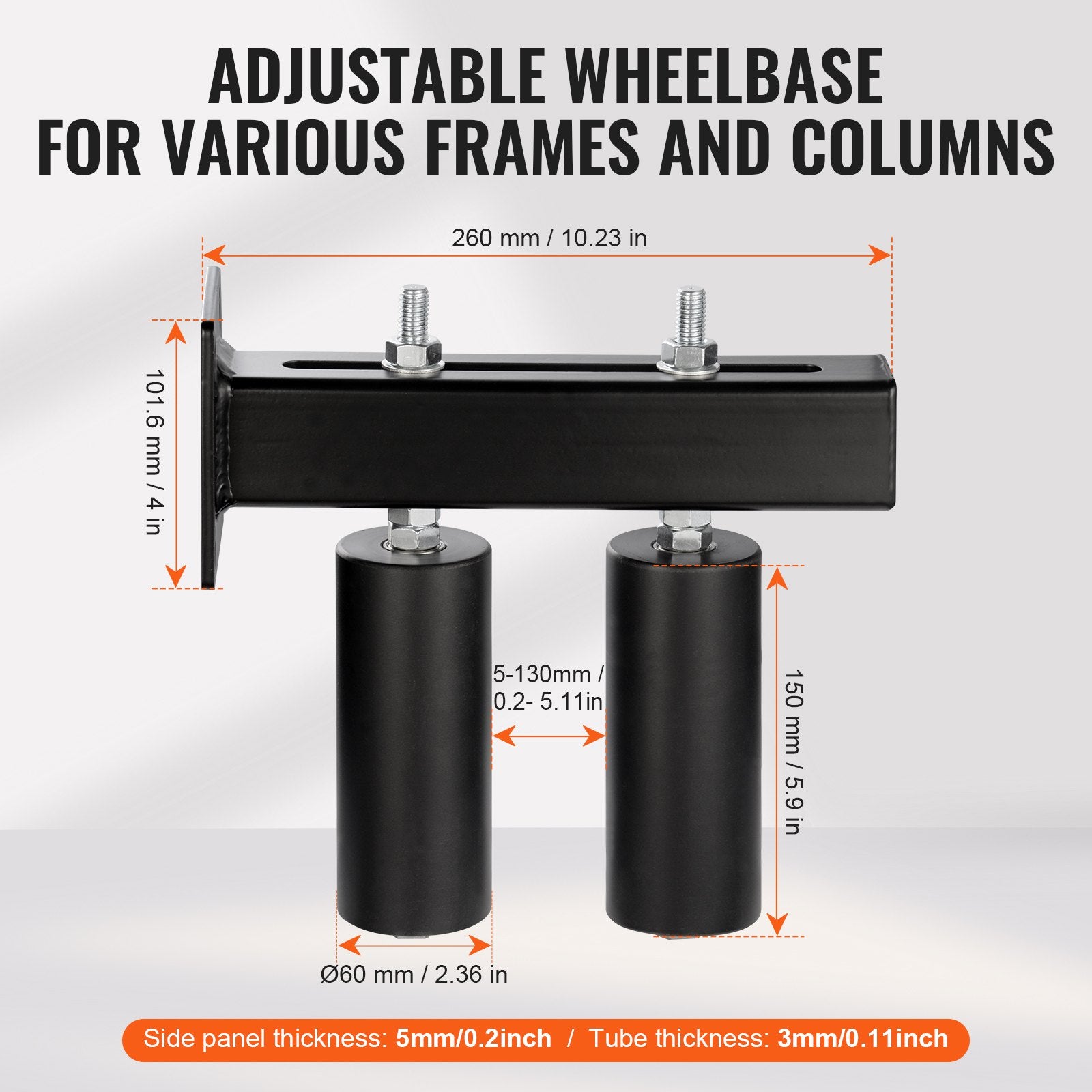 Fence & Gate Accessories: VEVOR Sliding Gate Kit 6” Rolling Hardware with T-Bracket Adjustable for Door