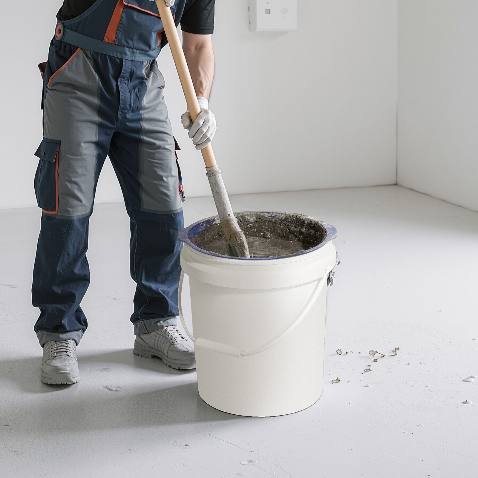 Masonry Tools: VEVOR 18.9L Bucket Liner for Concrete Mix, Reusable Silicone Mortar Bucket Liner for Thinset Paint Concrete Epoxy Mixing, Heavy-duty Grout Mixer Insert Tool with Graduated Measurements, Blue