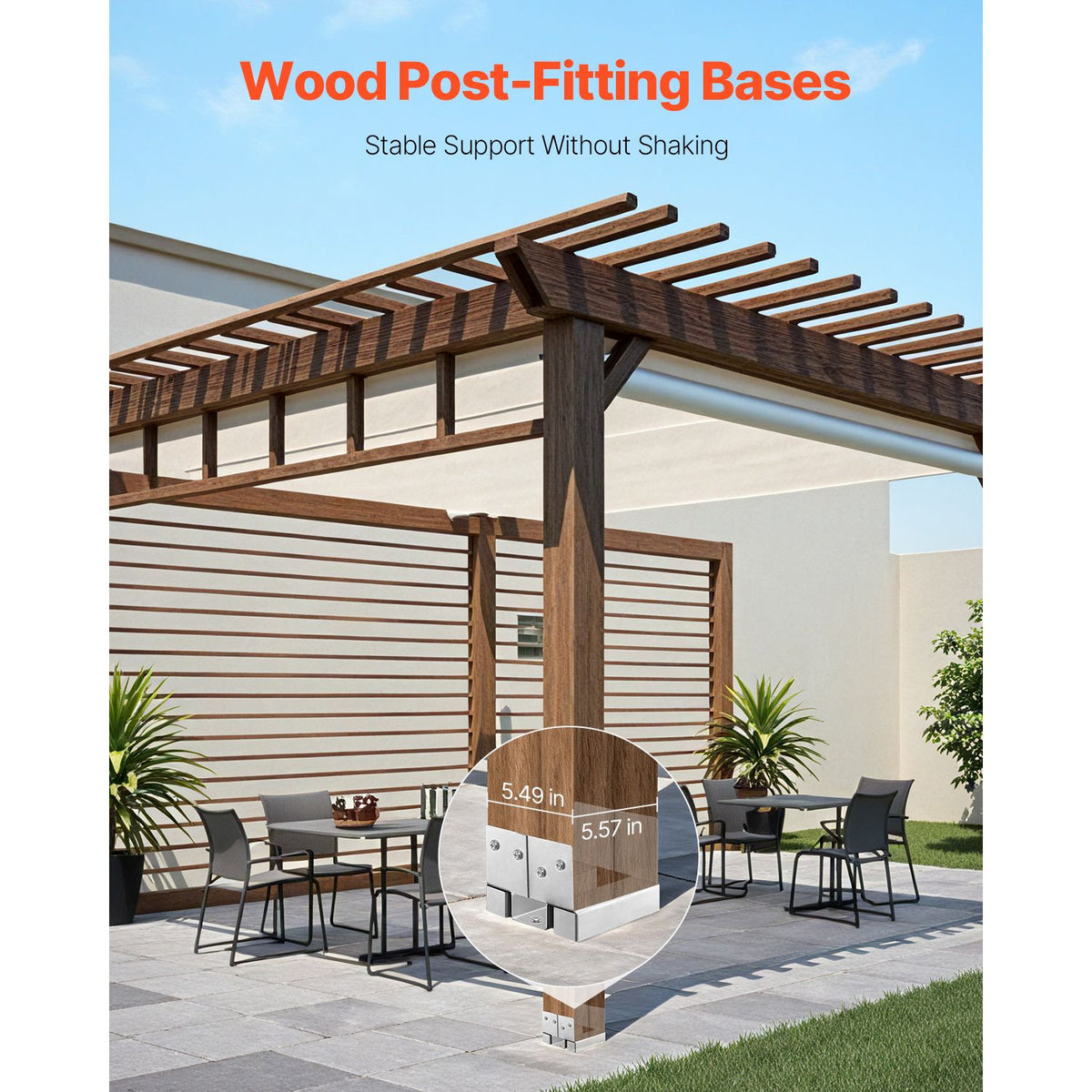 6x6 Post Base 10 Pcs, Inner Size 5.49x5.57inch/139.5x141.5mm Concrete Post Anchor, Heavy-Duty Zinc-Plated Carbon Steel Posts Brackets with 1 Inch Standoff Elevation, for Concrete Pergolas Patio