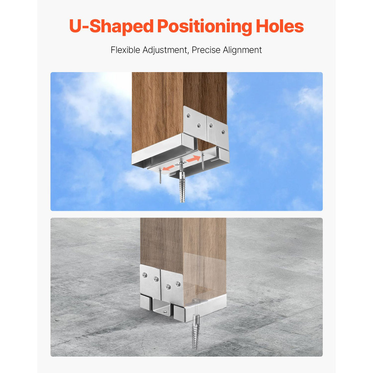 6x6 Post Base 10 Pcs, Inner Size 5.49x5.57inch/139.5x141.5mm Concrete Post Anchor, Heavy-Duty Zinc-Plated Carbon Steel Posts Brackets with 1 Inch Standoff Elevation, for Concrete Pergolas Patio