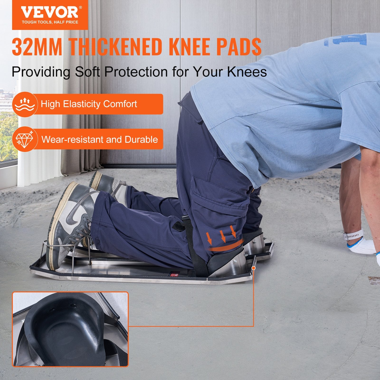 Gymnastics: VEVOR Concrete Knee Boards Knee Sliders 28" x 8" 2 Pair w/ Knee Pad for Concrete