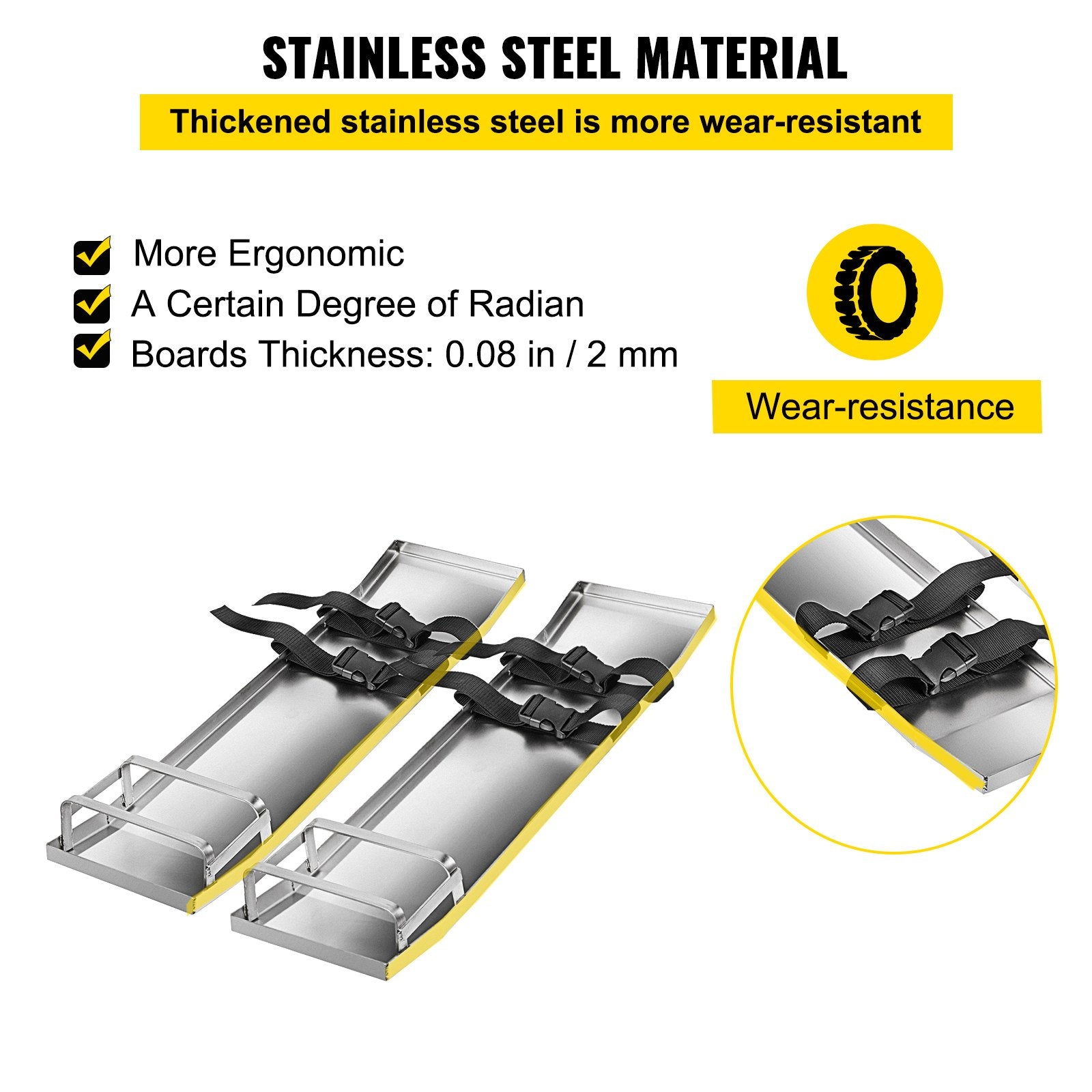 Gymnastics: VEVOR Concrete Knee Boards 70cm x 20cm Slider Knee Boards, Kneeler Board Stainless Steel Kneeboards, Concrete Sliders Pair Moving Sliders, with Concrete Board Straps for Cement and Concrete Finishi