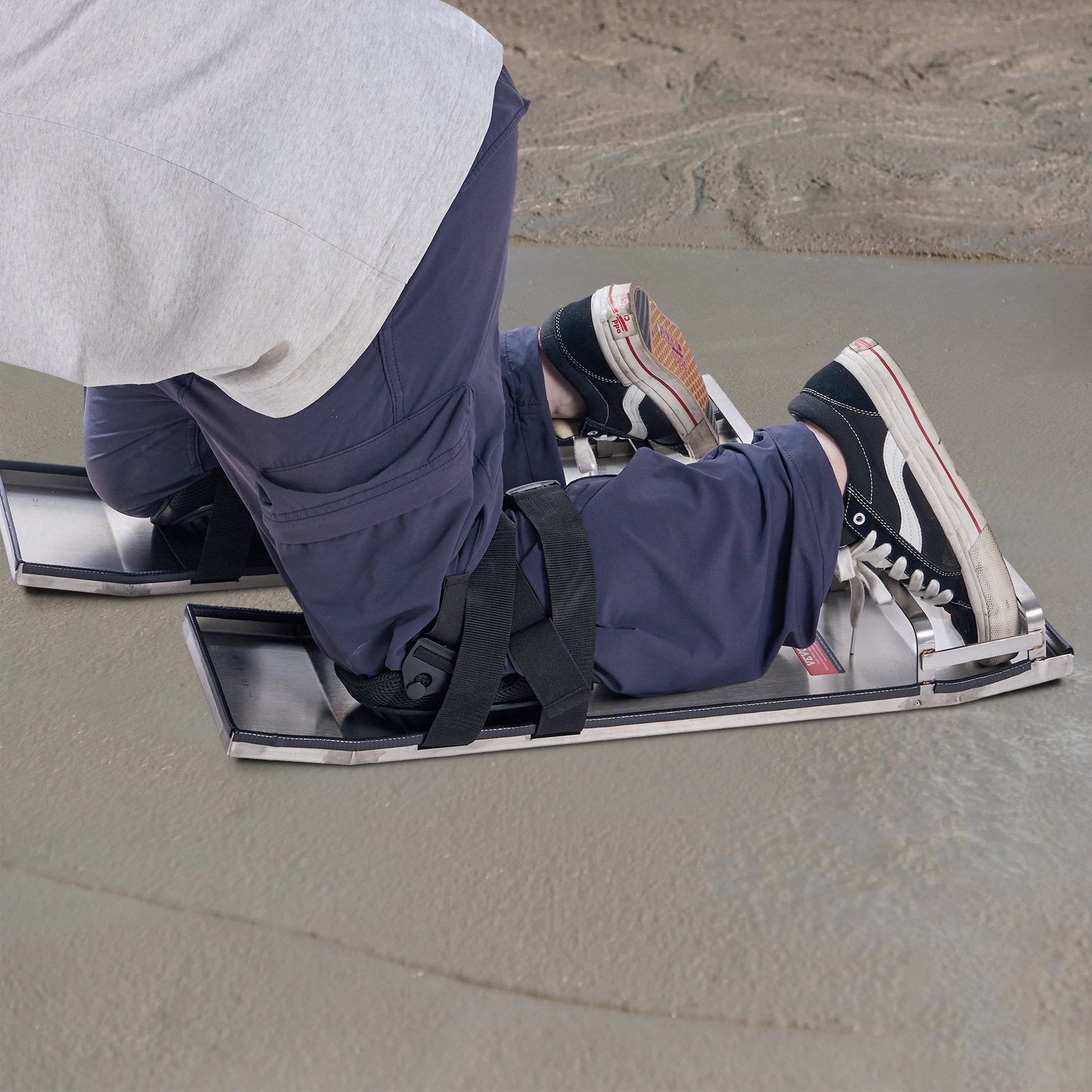 Traffic Control & Parking Tools: VEVOR Concrete Knee Boards Stainless Steel, 28'' x 8'' Concrete Sliders, Knee Boards For Concrete, Concrete Knee Pads Pair Moving Sliders, with Board Straps for Cement and Concrete Finishing