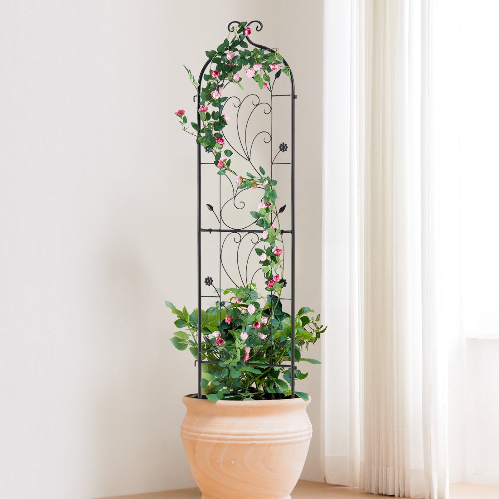 Garden Ornaments: VEVOR Metal Garden Trellis for Climbing Plant Support 60 x 15 in Rustproof