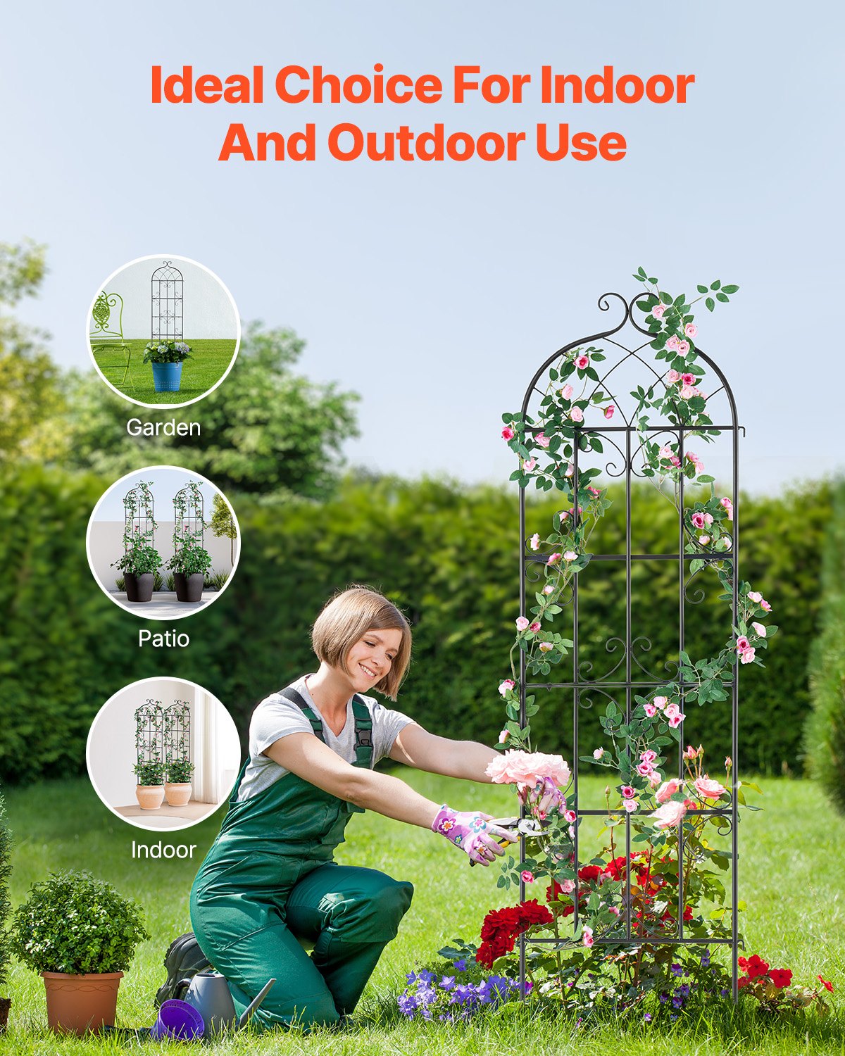 Gardening Tools: VEVOR 2 Packs Metal Garden Trellis for Climbing Plant Support 71x20 in Rustproof