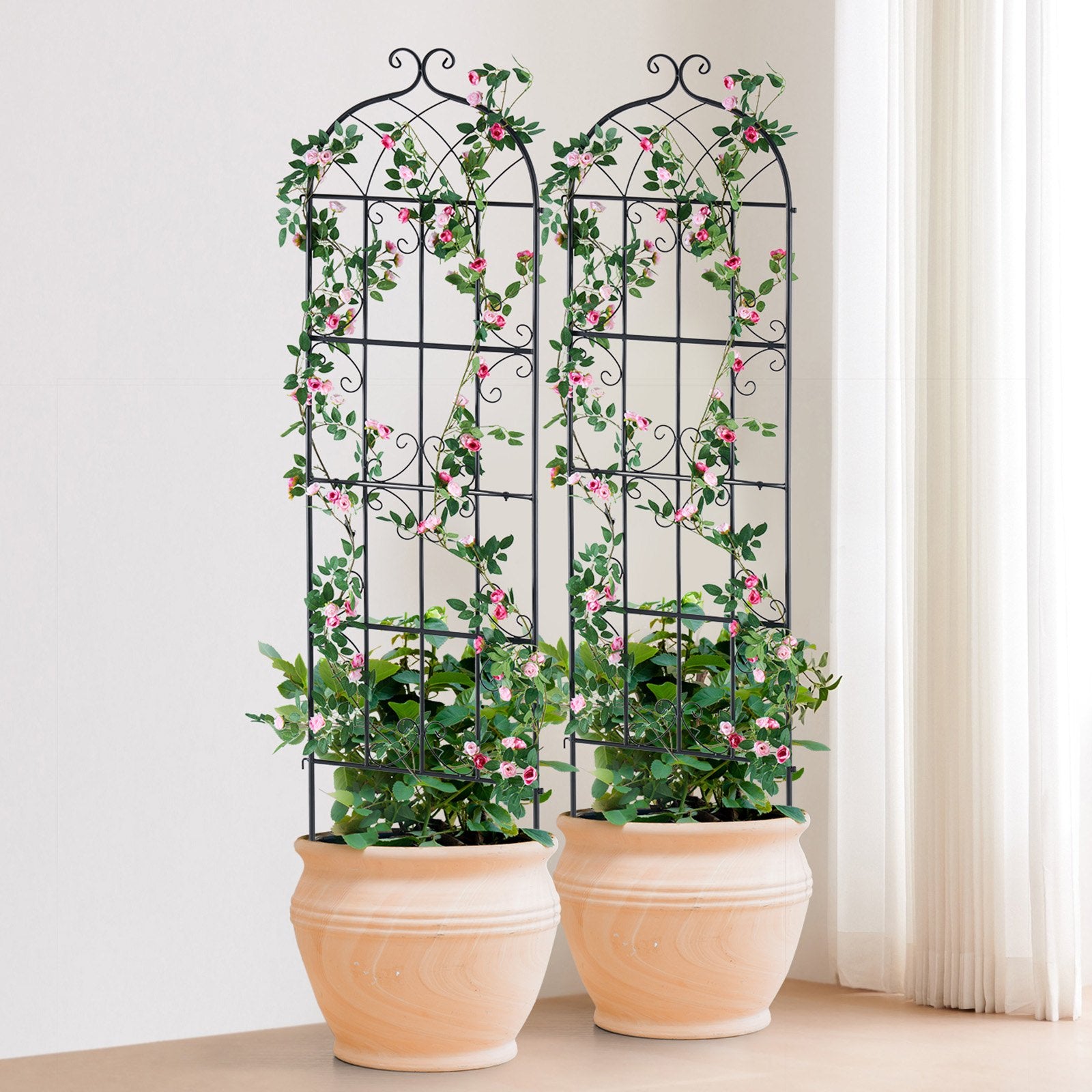 Gardening Tools: VEVOR 2 Packs Metal Garden Trellis for Climbing Plant Support 71x20 in Rustproof