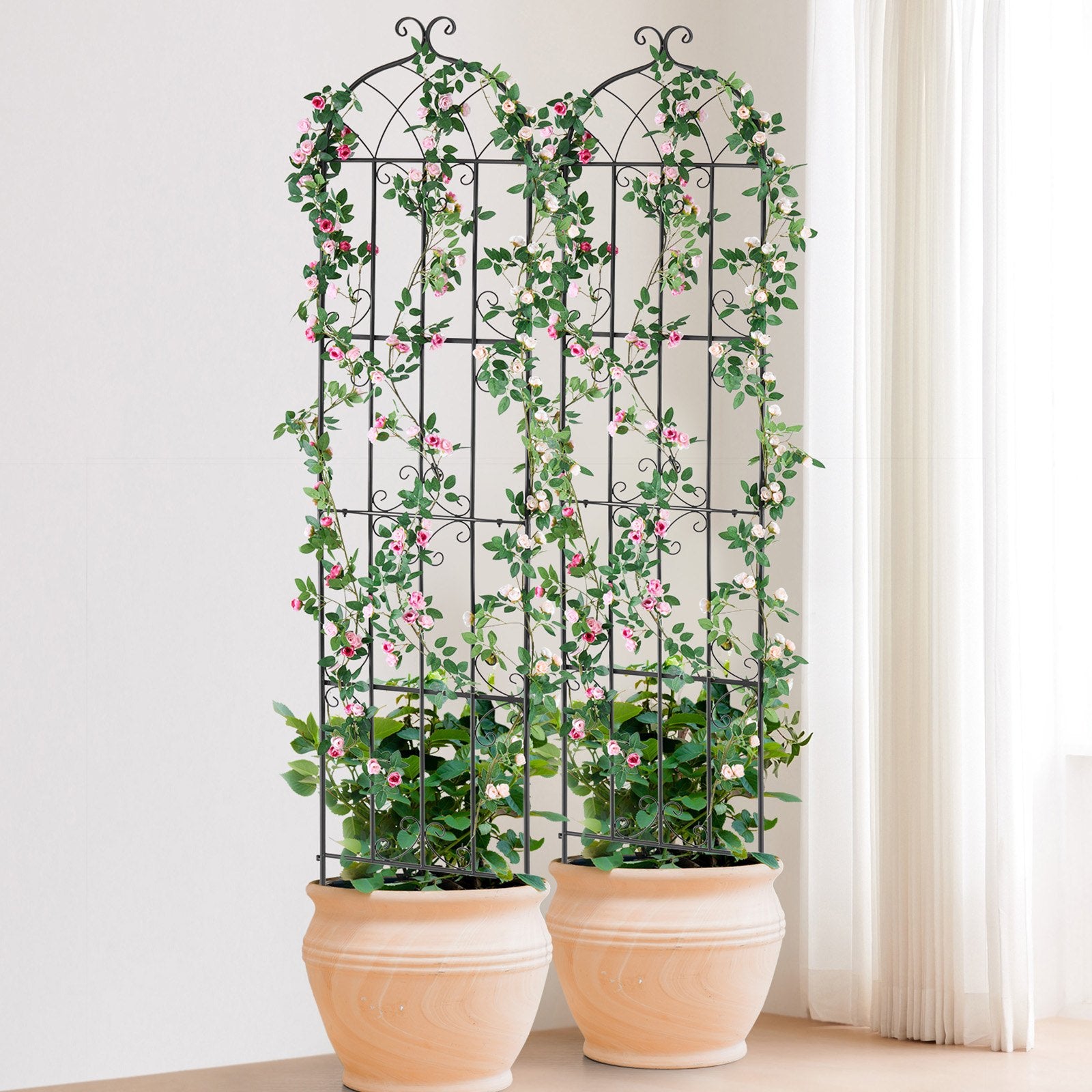Gardening Tools: VEVOR 2 Packs Metal Garden Trellis for Climbing Plant Support 87x20 in Rustproof