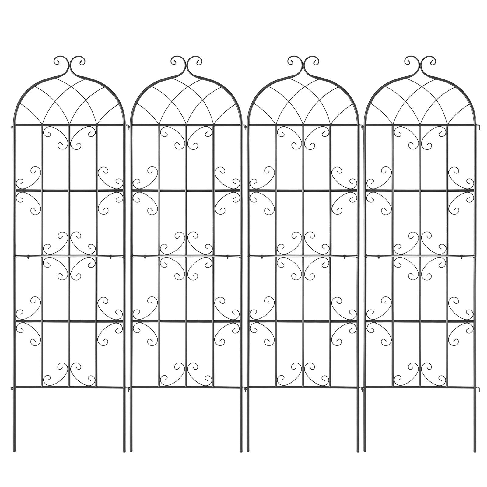Gardening Tools: VEVOR 4 Packs Metal Garden Trellis for Climbing Plant Support 71x20 in Rustproof