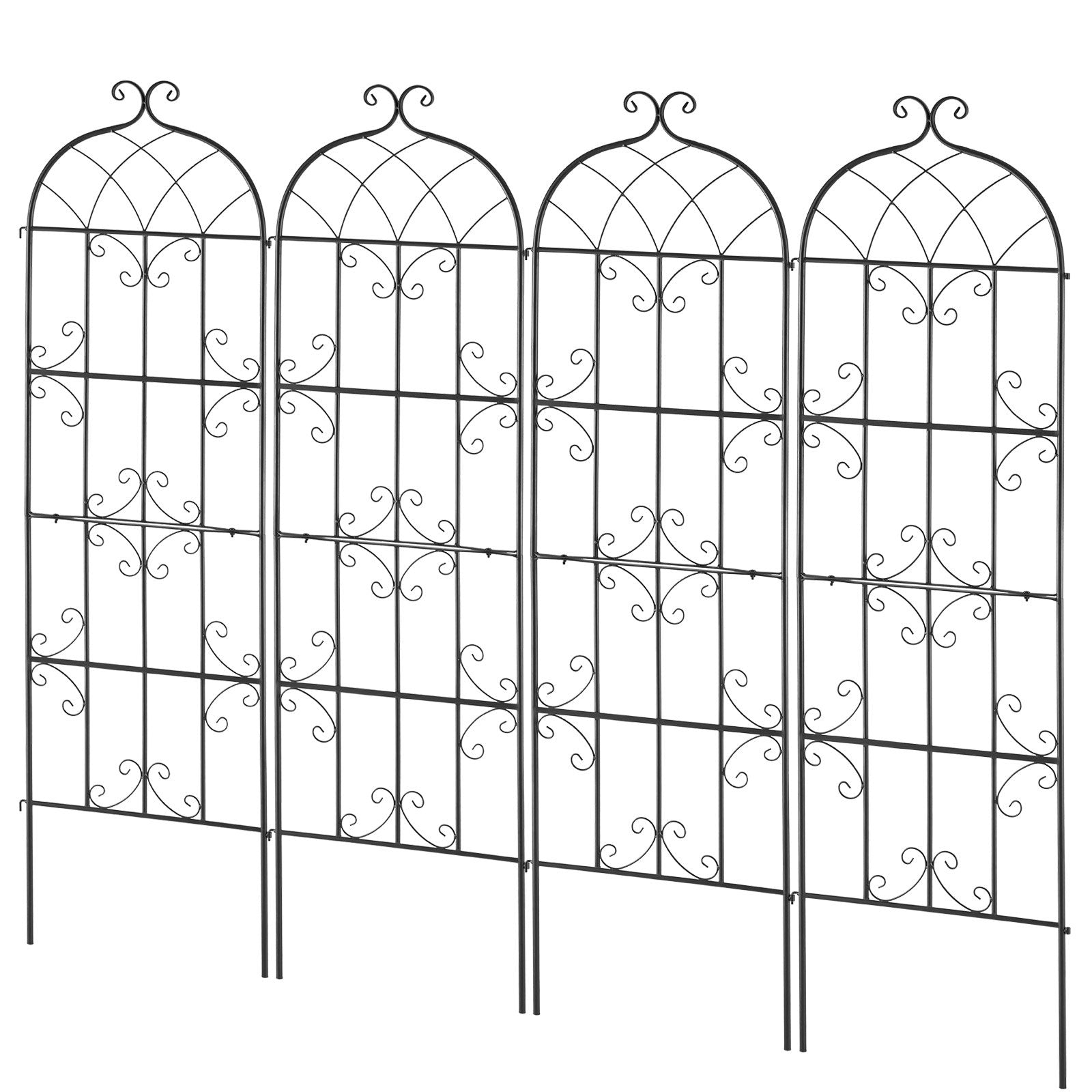 Gardening Tools: VEVOR 4 Packs Metal Garden Trellis for Climbing Plant Support 71x20 in Rustproof
