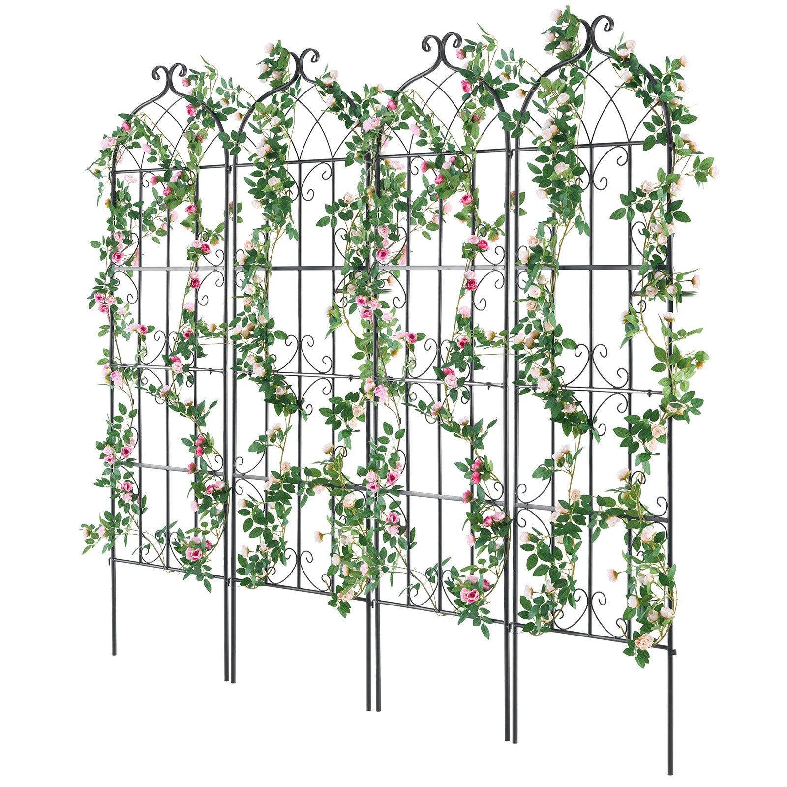 Gardening Tools: VEVOR 4 Packs Metal Garden Trellis for Climbing Plant Support 71x20 in Rustproof