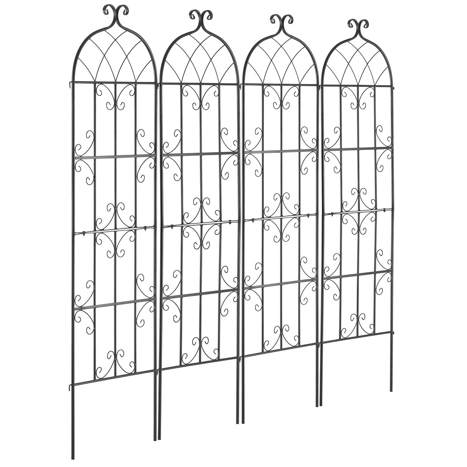 Gardening Tools: VEVOR 4 Packs Metal Garden Trellis for Climbing Plant Support 71x20 in Rustproof