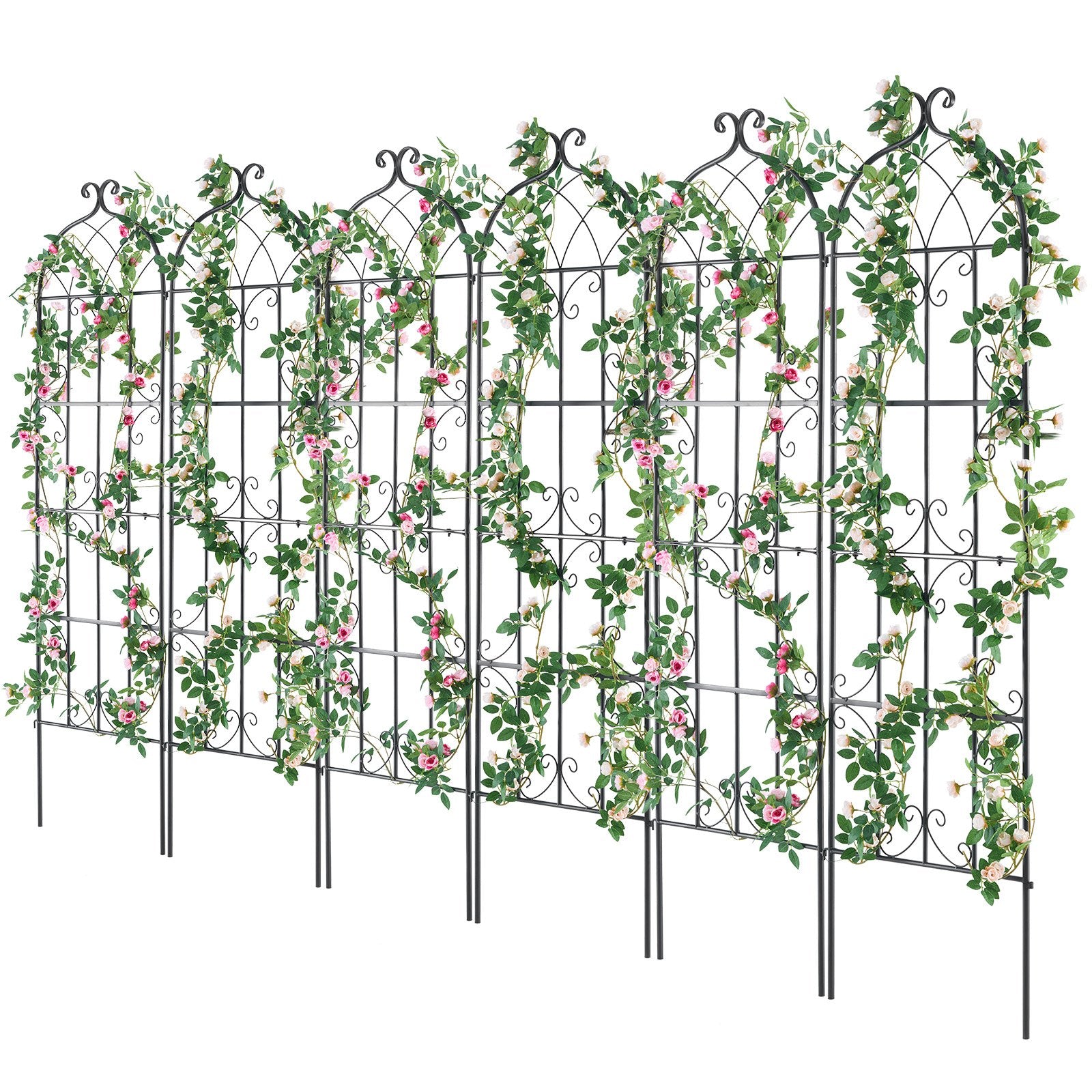 Gardening Tools: VEVOR 4 Packs Metal Garden Trellis for Climbing Plant Support 71x20 in Rustproof